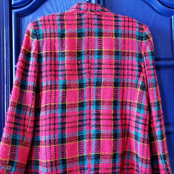 Vintage CHAUS Long Magenta Tweed Blazer - Picture 6 of 16
